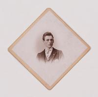Young Mathias J. Alten in suit in diamond photograph frame