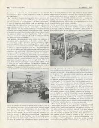 Page from magazine article showing inside of factory