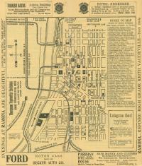 Drawing of city map on yellow paper