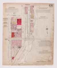 Map drawing with color depicting the West Side Power Canal